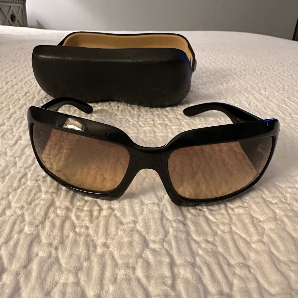 Chanel sunglasses , black and mother of pearl